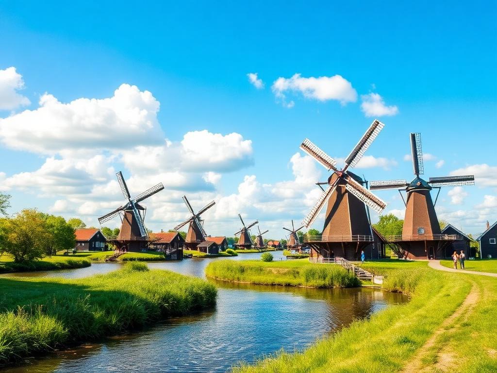 Windmills at Zaanse Schans, Netherlands